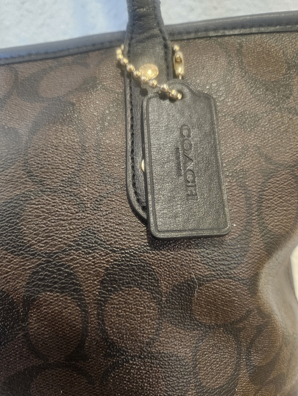 Coach City Zip Brown Signature Tote Bag - Picture 6 of 16